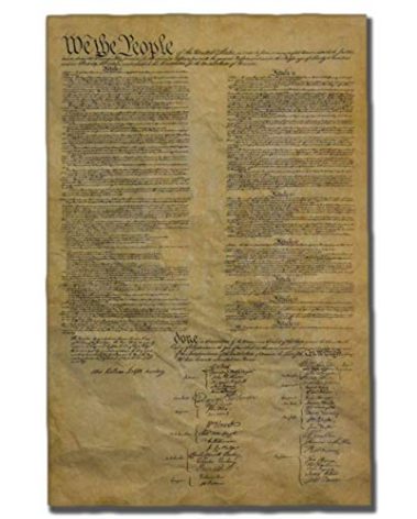 Our Amendments United States Constitution, Authentic Full Size Replica Printed on Antiqued Genuine Parchment. 23 x 29, Ships in Plastic Collector's Tube