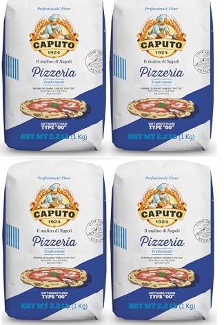 Mulino Caputo 00 Pizzeria Flour - 1-kilo bag (Pack of 4)