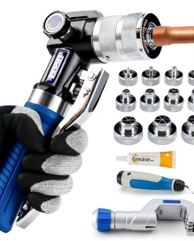 IBOSAD HVAC Hydraulic SWAGING tool kit for copper tubing Expanding 3/8 inch to 1-5/8 inch,with 11PCS Expanding Jaws