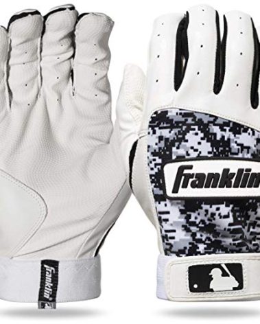 Franklin Sports MLB Digitek Baseball Batting Gloves - Gray/White/Black Digi - Youth Small