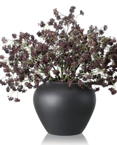 Thiccywoov 6 Pcs Fall Artificial Soft Plum Sedum Berry Stem Autumn Faux Berry Picks Branches Faux Spray for Home Halloween Thanksgiving Farmhouse Mantel Harvest DIY Decorations