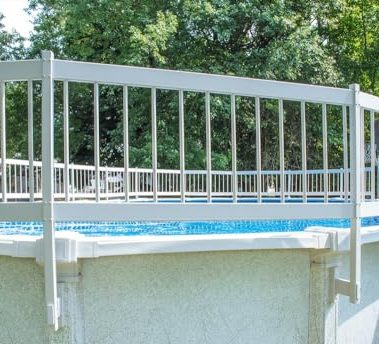 Aqua Select Above Ground Swimming Pool Resin Safety Pool Fence Base | Premium Quality UV Protected Vinyl | Keeps Pool Toys in and Intruders Out | Kit C - 2 Sections | Easy Installation | White
