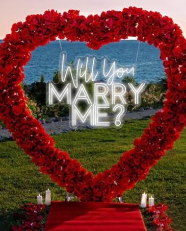 Large Will You Marry Me? Neon Sign Custom Wedding Neon Sign for Marriage Proposal Home Wall Decor Wedding Party wedding Backdrop Decor Personalized Gift Neon Lights Event Decorate. Size:23X17.5inches-Warm white