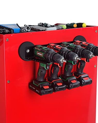 ULIBERMAGNET Power Tool Organizer, Utility Storage Rack Shelf with Screwdriver Holder,Wall Mount Heavy Duty Cordless Drill Holder,Removable Tool Rack Suitable for Garage, Workshop and Warehouse