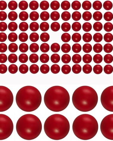 Lambid 100 x 68 Caliber Self Defense Balls, Reusable 68 Cal Ammo Plastic Kinetic Projectiles Compatible with Byrna SD/LE and Umarex T4E HDR68/ HDS68/HDX68/ HDB68 (100, red, 68 Cal)
