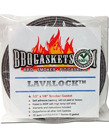 1/2" x 1/8" LavaLock High Temp BBQ Gasket Smoker Seal for Nomex Door Lid, Self Stick Grey