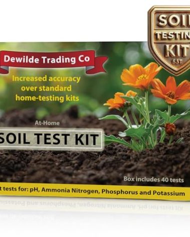 Premium Soil Test Kit: 40 Complete Tests for Lawns, Gardens, and Vegetables. Tests for Ammonia Nitrogen, pH, Phosphorus, and Potassium.
