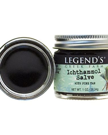 Legend's Creek Farm Herbal Salve - Healing Ointment with 20% Ichthammol Drawing Salve - Natural Balm for Stings, & Splinters - 1 oz - Handmade in USA (Ichthammol Pine Tar)
