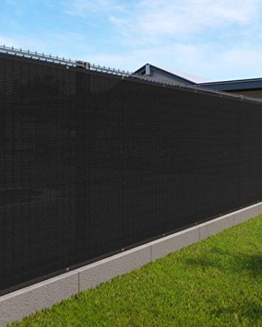 Windscreen4less 6'x50' Privacy Fence Screen Heavy Duty Windscreen Fencing Mesh Fabric Shade Net Cover for Outdoor Wall Garden Yard Pool Deck Black