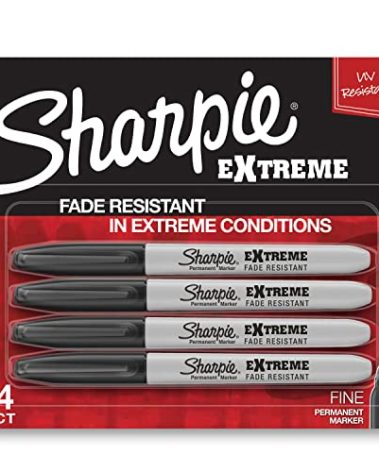 Sharpie Extreme Permanent Markers Fine Point Black 4 Count