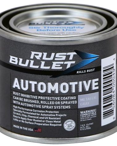 RUST BULLET Automotive - Metallic Gray - 4 Oz - Rust Inhibitor & Protective Coating for Cars, Trucks, & Metal Surfaces, UV Resistant, No Topcoat Needed