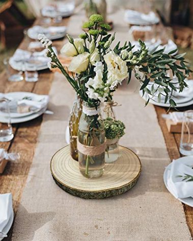 KARAVELLA (10) Pack 11-13 inches X Large Wood Slices for Centerpieces - Wood Centerpieces for Tables, Rustic Wedding Centerpiece, Natural Wood Slabs, Thin Slices