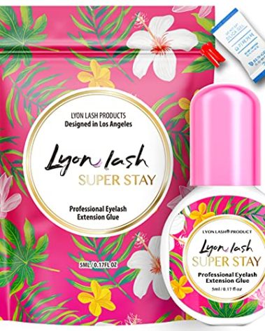 Lyon Lash Super Stay 5ml Eyelash Extension Performance Glue | 0.5 Sec Dry Time | Up to 8 Weeks Retention | Black Adhesive Supplies for Professional Use