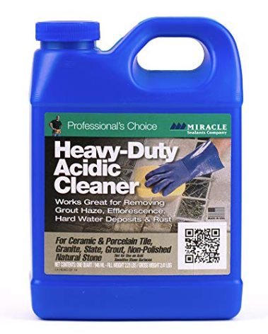 Miracle Sealants Heavy-Duty Acidic Cleaner for Tile & Stone, Grout Haze, Rust Stain & Efflorescence Remover, Quart