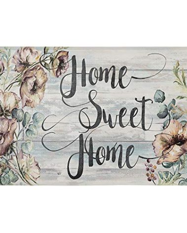 SoHome Cozy Living Anti Fatigue Kitchen Mat for Floor, Floral Themed Kitchen Rug Mat, Stain Resistant, Easy Clean, 1/2 Inch Thick Kitchen Mat, 20" x 36", Pink/Grey