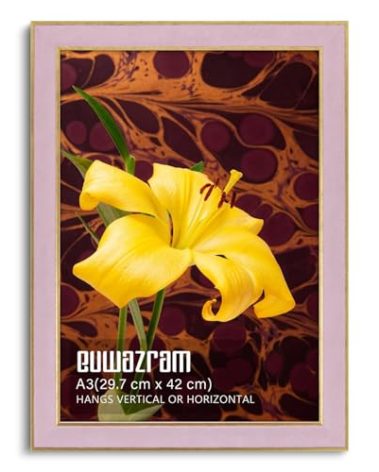 euwazram Suede A3 Frame - Single Frame, Elegant Pink 11.69x16.54 inch Picture Frame, A3 Poster Frame for Artwork, Puzzles, Photos, Movie Posters, and Wall Display