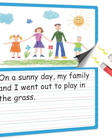 Jumbo Magnetic Draw & Write Paper 21.5x17in Dry Erase Handwriting Lined Paper for Classroom Whiteboard Accessories Writing Chart Page Giant Magnet Notebook Poster Graduation Supplies Teacher Must Have