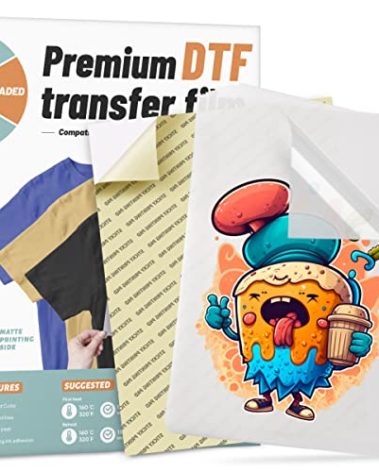 DTF Transfer Film, 50 Sheets 8.5"*11" DTF Paper with Smart Printing Pad for All Sublimation&DTF Printers,DTF Film for Sublimation Hack,Upgraded Premium Direct to Film for All Fabrics
