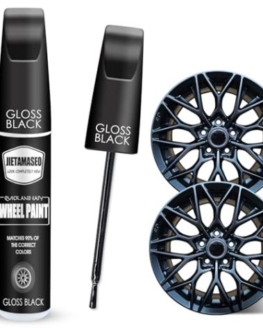 Gloss Black Rim Touch Up Paint - Wheel Repair Kit Curb Rash, Quick And Easy Wheel Scratch Repair, Rim Paint For Car Wheel Repair (Gloss Black)