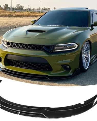 NEESPOC Front Bumper Lip Splitter Spoiler Fit for Dodge Charger SRT Hellcat/RT Scat Pack/Daytona/RT 392 2015-2023 Accessories Air Chin Body Kit (Gloss Black)
