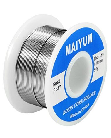 MAIYUM 63-37 Tin Lead Rosin Core Solder Wire for Electrical Soldering (0.8mm 50g)