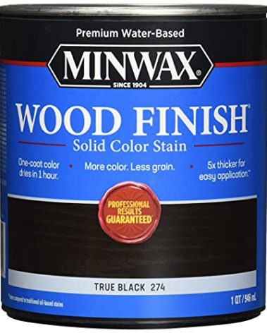 Minwax Wood Finish Water-Based Solid Color Wood Stain, True Black, 1 Quart