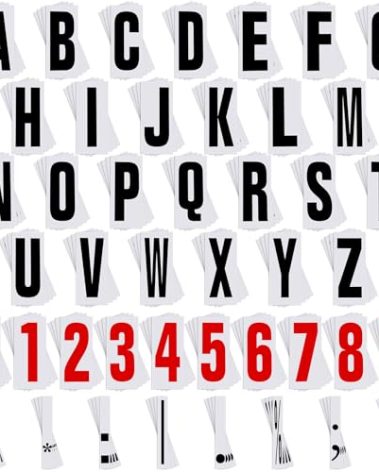 Jecery 400 Pcs Marquee Sign Letters Flexible Plastic Letters on Flexible Panel for Outdoor Black Board Portable Sign Numbers Punctuation for Letter(10 Inch)