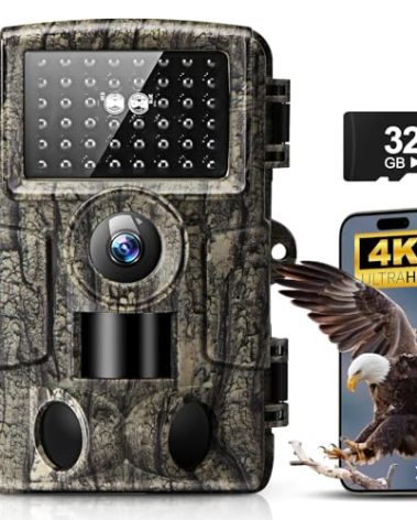 MRSCRET WiFi Trail Camera,4K 60MP Game Cameras with Night Vision Motion Activated Waterproof,Trail Camera Sends Picture to Cell Phone,Suitable for Outdoor Wildlife Detection, Monitoring Home Security