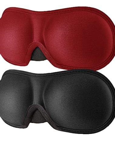 REEBENT 3D Eye mask for Sleeping,Machine Washable, Sleep Mask for Women, Blinder Blindfold Airplane(Black+red)