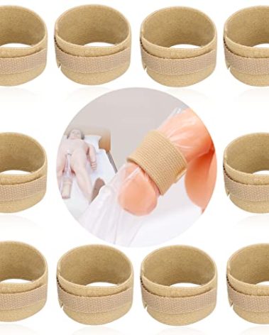 Male External Catheter Strap Leak Free Penile Clamp Fully Adjustable Urinary Sheaths Fixer Band for Prostate Surgery Prostatectomy Reusable Washable Incontinence Supplies(Pack of 10)