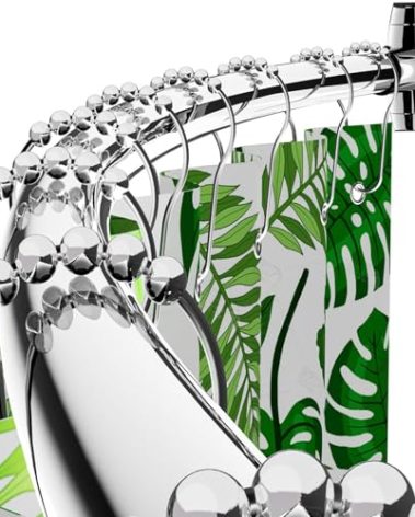 Bonpally Curved Shower Curtain Rod 40-72 Inches Adjustable, Aluminum Shower Rod Rustproof, Round shower curtain rod, Curved Shower Rods for Bathroom, Bathtub, Stall, Chrome