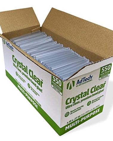 AdTech Hot Glue Sticks, 4 Inch Mini Size, Clear (550 Sticks) | Multi-Temperature, Quick Bonding for Crafting, DIY & School Projects | Fits Mini Glue Guns | Made in the USA