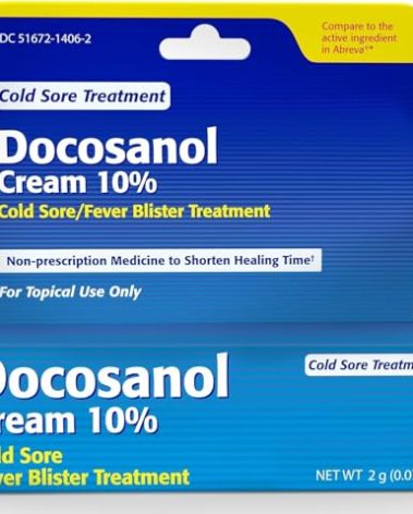 TARO Cold Sore & Fever Blister Treatment - Fast-Acting Docosanol 10% Cream - Cold Sore & Fever Blister Treatment for Lips, Anti-Itch Formula for Effective Relief and Healing - 0.07 oz (1 Pack)