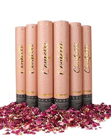 Rose Petals Party Confetti Cannon, Natural Petal Air Compression Confetti Popper, Confetti Shooters Party Supplies for Wedding, Birthday, Christmas, Graduation Ceremonies And Any Other Party Or Celebration (Pink)