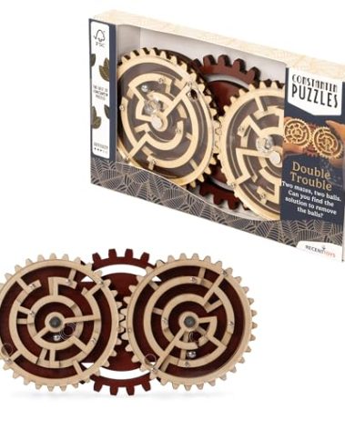 Constantin Double Trouble Wooden Puzzle Brainteaser from Recent Toys - Solve Two Mazes - for Ages 14 and Up