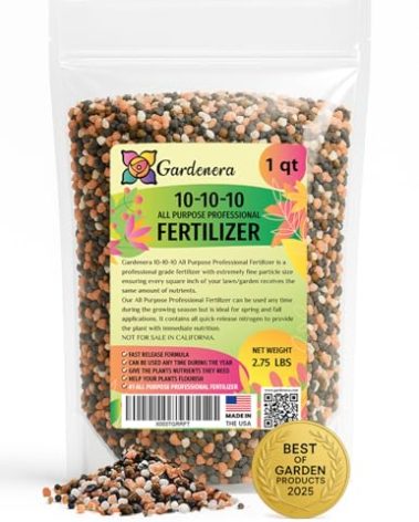 𝐁𝐄𝐒𝐓𝐒𝐄𝐋𝐋𝐄𝐑 10-10-10 Plant Fertilizer Slow Release | 10 10 10 All Purpose Fertilizer for Fruit Trees, Evergreens, Vegetables, Arborvitae, Fig Trees, Shrubs, Pines, Oaks, Flowers [1 Quart]