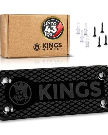 KINGS MAGNET Gun Holder | Rubber Coated Magnetic Concealment Mount for Pistols, Rifles and Shotguns for Men and Women | Hidden Storage for Vehicle, Truck, Car, Bedside or Home, 1 Pack