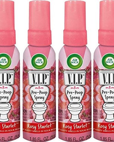 Air Wick V.I.P. Pre-Poop Toilet Spray | Rosy Starlet Scent | Contains Essential Oils | Travel Size Air Freshener | Up to 100 uses - 1.85 Ounce (Pack of 4)