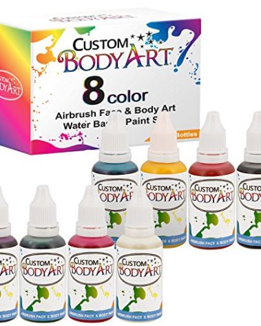 Custom Body Art 1-oz 8 Color Primary AirbrushWater Base Face-Body Paint Set