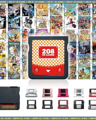 【2025 Newest】208 in 1 Super Combo Game Cartridge, Retro Game Pack Card Compilation with 208 Games