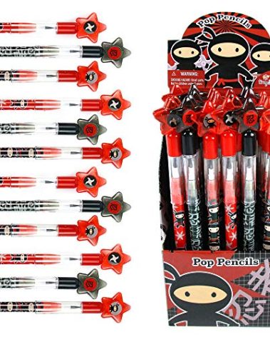 TINYMILLS 24 Pcs Ninjas Multi Point Stackable Push Pencil Assortment with Eraser for Ninja Birthday Party Favor Prize Carnival Goodie Bag Stuffers Classroom Rewards Pinata Fillers