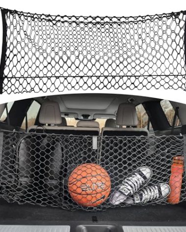 Envelope Style Trunk Mesh Cargo Net for Infiniti JX35 QX60 + HYBRID 2013 - 2025, Automotive Exterior Accessories - Car Trunk Storage Organizers, Cargo Bed Net for Car, Smart Vehicle Storage Organizer