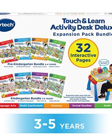 VTech Touch and Learn Activity Desk 4-in-1 Kindergarten Expansion Pack Bundle for Age 3-5