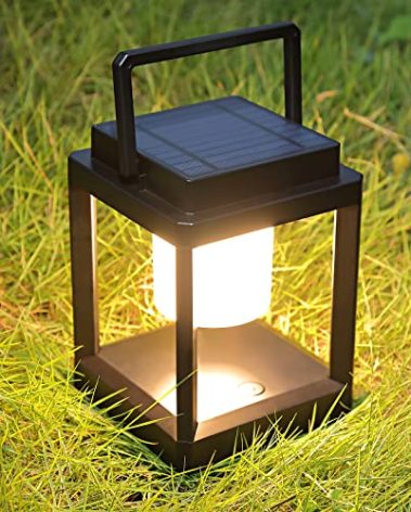 LETRY Outdoor Table Lamp, Brightness LED Nightstand Lantern, Portable Rechargeable Solar Lamp Waterproof, Touch Control Outdoor Lamps Cordless Lights Decorative for Patio/Walking/Reading/Camping
