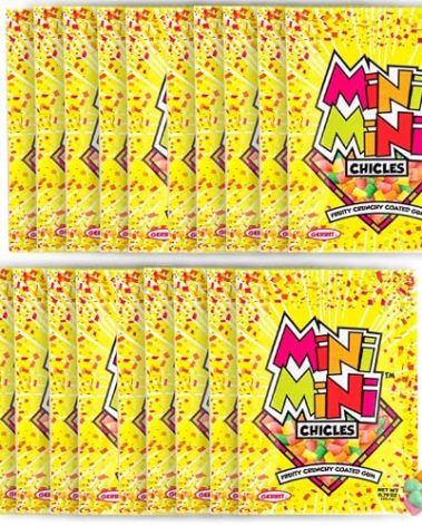 Gerrit's Mini-Mini Chicles - 20 Pack of 0.79oz Packets - Fruit Chiclets Gum Original Flavors - Juicy Fruit Gum Candy