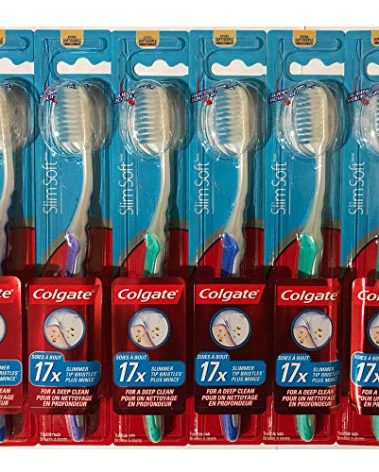 Colgate Slim Soft Gliding Tips Toothbrush, Extra Soft, Compact Head - Pack of 6