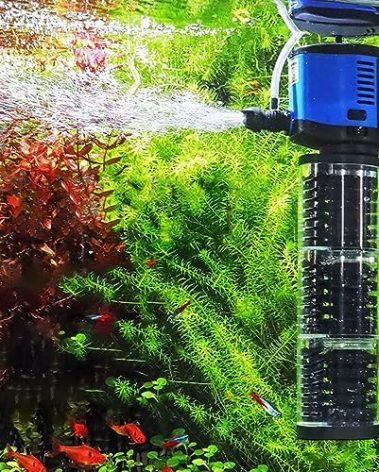 TARARIUM Fish Tank Filter Powerful 400GPH for 75-200 Gallon Large Aquarium Small Pond Fountain, Wave-Maker Submersible Water Pump Turtle Tank Filter for Saltwater & Freshwater System