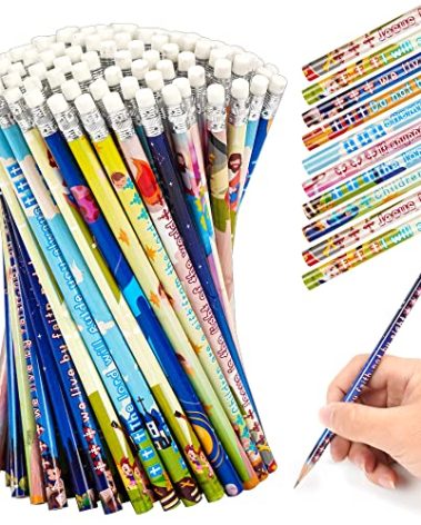 Kolewo4ever 100 Pieces Bible Verses Pencils with Inspirational Scriptures, 8 Styles, Multicolor, Great for Teachers, Students, Church Supplies