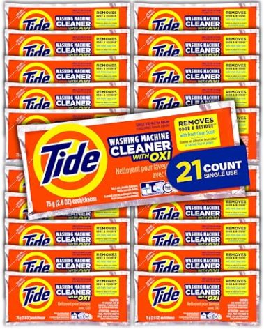 Washing Machine Cleaner by Tide, Washer Machine Cleaner with Oxi for Front and Top Loader Washer Machines, Deep Cleaning Residue & Odor Eliminator, 21 Month Supply