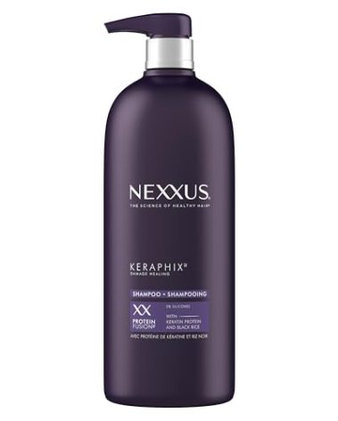 Nexxus Keraphix Shampoo With ProteinFusion for Damaged Hair Keratin Protein, Black Rice, Silicone-Free 33.8 oz